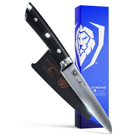 DALSTRONG Paring Knife - 3.5 inch - Gladiator Series Elite - Forged High-Carbon German Steel - Black G10 Handle - w/Sheath - Razor Sharp Kitchen Knife - Cooking Chef Knife - NSF Certified