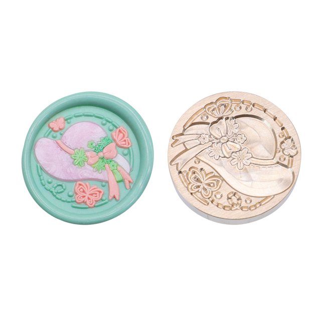 DQrwqpou Cabeza Sello 25 Mm Cabeza Cobre Esmalte Forma Redonda Clásica para Tarjeta Boda (SG41)