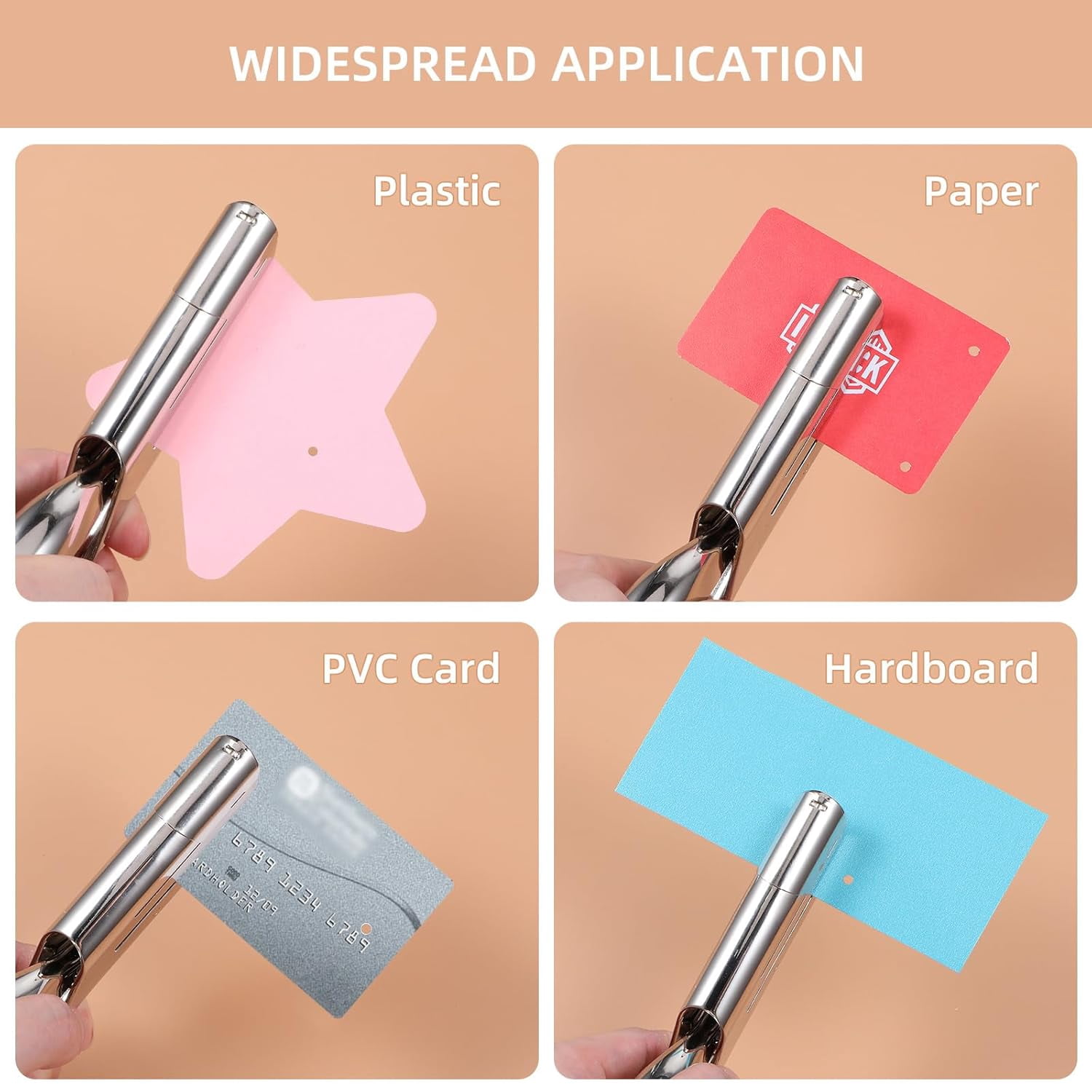 ABPETE 1/8 inch Hole Punch,Single Hole Punch Heavy Duty Hole Punches Paper Punch Portable Hand Held Long Hole Punch Small Hole Puncher Single for Tags Paper Cards Plastic Cardboard (1/8''-3MM Hole)