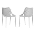 thumbnail image 2 of WestinTrends Playa Outdoor Stackable Modern Plastic Dining Chairs (Set of 2), Gray, 2 of 13