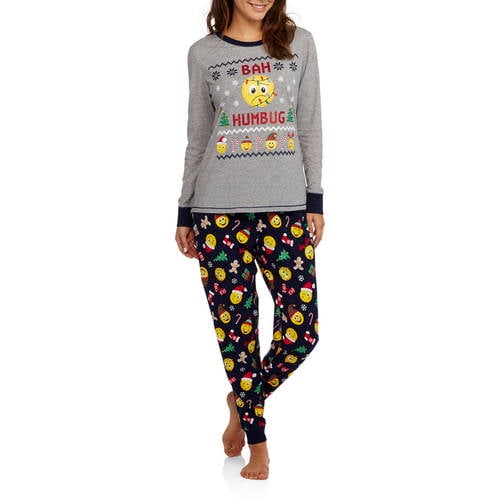 Christmas - Women's Pajamas - Long Sleeve Knit Sleep Top and Jogger Sleep Pant 2 Piece Sleepwear