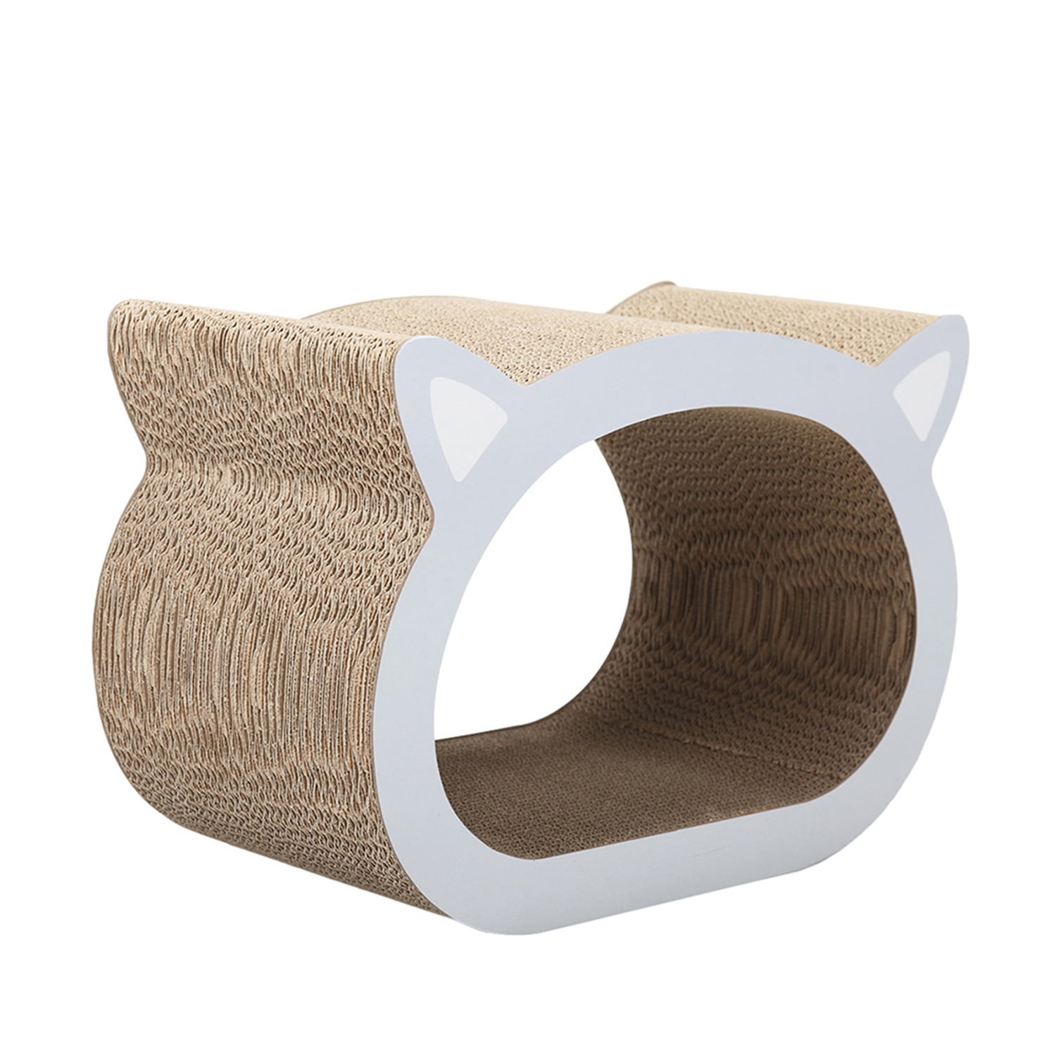 Pefilos 18" Cat Scratcher Lounge, Cat Scratching Post Cardboard for Indoor Cats, Scratch Pad with Catnip, Cat Bed Couch for House, Beige Pefilos 18" Cat Scratcher Lounge, Cat Scratching Post Cardboard for Indoor Cats, Scratch Pad with Catnip, Cat Bed Couch for House, Beige