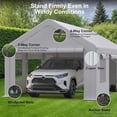 thumbnail image 2 of Lumiparty 13' x 20' Heavy Duty Outdoor Carport, Portable Car Tent Garage with 4 Roll-up Windows & 4 Doors, for Pickup Truck, Tractor,Boat,Motor, White, 2 of 8