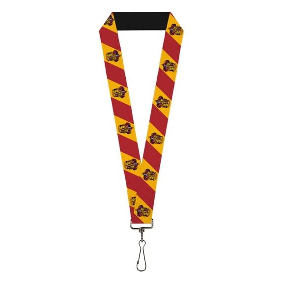 The Wizarding World of Harry Potter Lanyard, Gryffindor Crest Diagonal Stripe Gold Red, Elastic