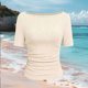 thumbnail image 2 of Tops Casuales sin Mangas para Mujeres Camiseta de Moda Blusa Elasticidad Suelta Cuello Redondo Tops de Color Sólido para Mujeres, 2 of 5