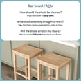 thumbnail image 6 of Now Furniture 30" Bar Stool, Set of 2 Wooden Backless Bar Height Kitchen Stool, Blonde, 6 of 8