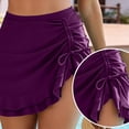 thumbnail image 4 of ClodeEU Women's Sheer Mesh Patchwork Drawstring Bikini Set,Modest Two Piece Swimsuit Purple,Womens Plus XXL, 4 of 8