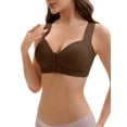 thumbnail image 4 of INSPIRE CHIC Women's Bras Front Closure Push Up Wirefree Wide Straps U Back Tank D 50 Brown, 4 of 4