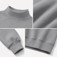 thumbnail image 4 of Women Mock Neck Sweatshirt Oversized Drop Shoulder Turtleneck Soft Long Sleeve Solid Color Pullover Casual Fall Everyday Tops Gray S, 4 of 8