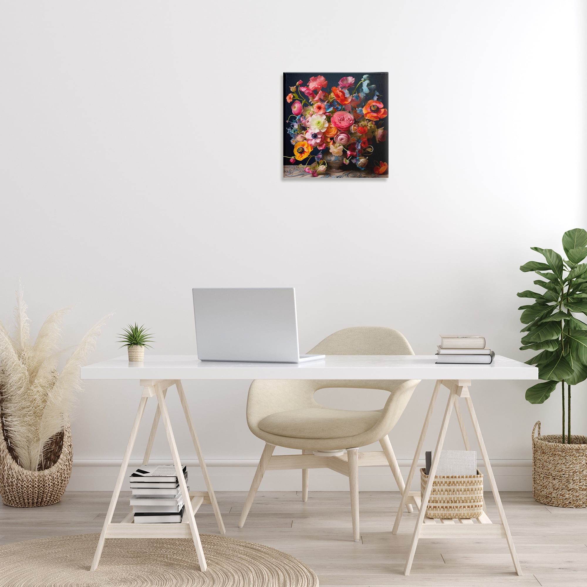 Stupell Industries Mixed Full Bouquet Botanical & Floral Painting Gallery Wrapped Canvas Art Print Wall Art, 17 x 17
