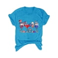 thumbnail image 4 of Women's Short Sleeve T-shirt Happy 4Th Of July Wine Glasses Usa Flag Drinking Party Women T Shirt,Blue Women's Short sleeve T-shirt S, 4 of 4