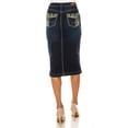 thumbnail image 2 of Fashion2Love Women's Juniors/Plus Size Calf - Length Stretch Denim Pencil Skirt, 2 of 5