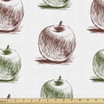 thumbnail image 1 of Fruits Upholstery Fabric by the Yard, Apple Sketch Art Hand Drawn Juicy Summer Snacks Eat Garden Illustration, Decorative Fabric for DIY and Home Accents, Pale Maroon Olive Green by Ambesonne, 1 of 5