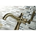 thumbnail image 4 of Kingston Brass KSD3543KL Knight One-Handle Single-Hole Bathroom Faucet with Deck Plate and Push Pop-Up Drain, Antique Brass, 4 of 7