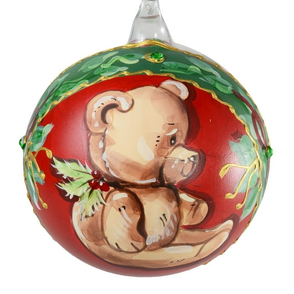 "Teddy Bear" Hand Painted Christmas Ball (Austria)
