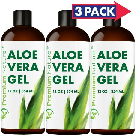 Premium Nature 3 PACK Pure Aloe Vera Gel Soothing Moisturizer Cream Anti Aging Skin Facial 12 OZ