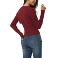 thumbnail image 3 of MODA NOVA Juniorss' Fall Winter Two Piece Outfit Long Sleeve Casual Sweater Blouse Tank Tops, 3 of 6