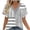 Gray, variant on Womens Summer Tops Stylish Casual Loose Floral Print Short Sleeve Out Blouse V-Neck Out Going Top