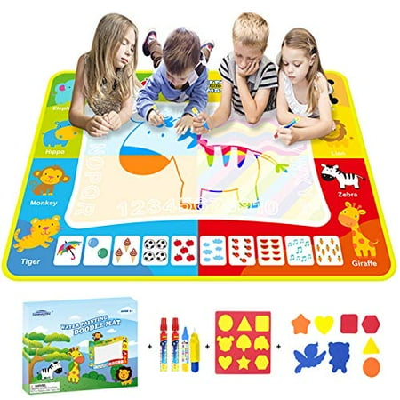 Monilon Water Drawing Mat 47 X 35 Large Size Aqua Magic Water Doodle Mat Kids Toys Learning Educational Gifts Toys For Kids Boys Girls Ages 3 4 5 6 7 Years Old 4 Magic Pens Walmart Canada This toy draws and doodles with water only, producing a variety of. walmart ca