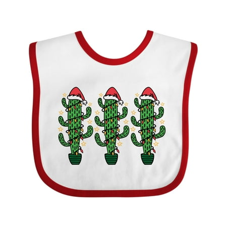 

Inktastic Christmas Funny Cactus Santa Gift Baby Boy or Baby Girl Bib