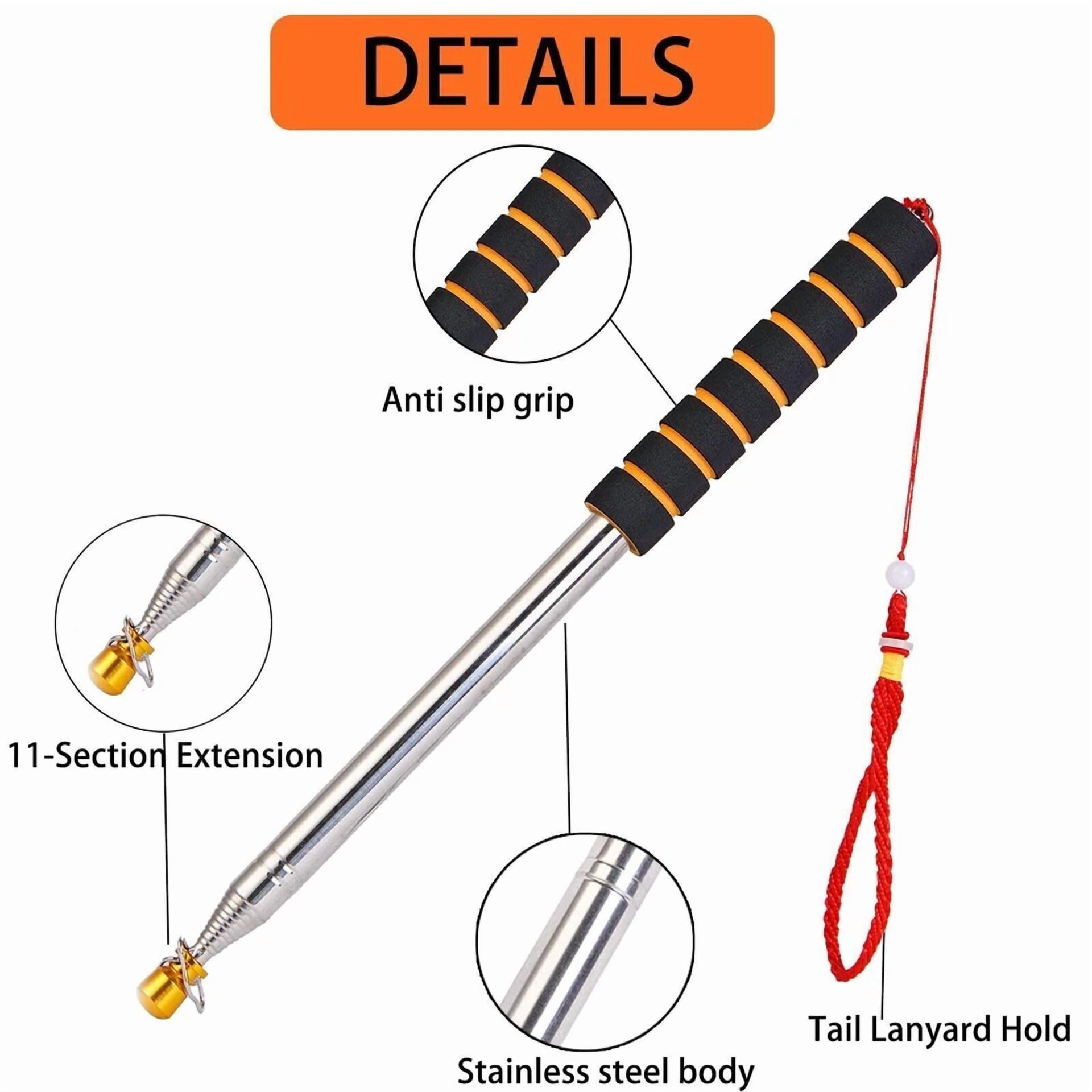 CRESTIN- 9.8Ft Telescopic Handheld Flagpoles, Extendable Collapsable Flag Pole For Tour