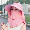 thumbnail image 2 of CUZIBR Women'S Summer Sun Hat Solid Color Adjustable Strap Large Wide Brim Beach Caps Foldable Cover Neck Flap Soft Top Travel Outdoor Vacation Uv Protection Hiking Fishing Hat,Pink,One Size, 2 of 3