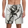 thumbnail image 2 of Picia Black And White Rose pattern Mens Swim Trunks with Compression Liner Stretch Beach Shorts Quick Dry with Zipper Pockets No-Chafing Board Shorts-X-Large, 2 of 9