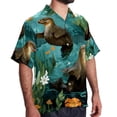 thumbnail image 2 of Platypus Men's Short Sleeve Spread Collar Beach Shirts Casual Printed Button Down Unisex Summer Tops, 2 of 6