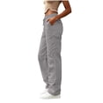 thumbnail image 5 of Tqcoqu Cargo Pants for Women Baggy - Drawstring Elastic Waist Multi-Pocket Cargo Pants with Ankle Ties Y2K Festival Outfits Hiking Camping,Gray Women's S-XXXXXL, 5 of 8