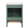 thumbnail image 4 of 24'' Green Vanity with Ceramic Sink for Bathroom | Multifunctional Storage Solution | Quality Solid Wood and MDF Materials | Resolves the Issue of Limited Bathroom Storage, 4 of 7