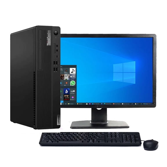 Restored Lenovo ThinkCentre Desktop Computer | Windows Pro | Intel i5 10th gen Processor | 8GB RAM | 256GB SSD | 22" LCD (Refurbished)