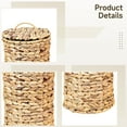 thumbnail image 3 of Grass Bathroom Trash Can with Lid, Handwoven Waste Basket for Bathroom, Compact Round Design, Long-Lasting Water Hyacinth Material, Vintage Rustic Decor for Bedroom, Office, and More, 3 of 5