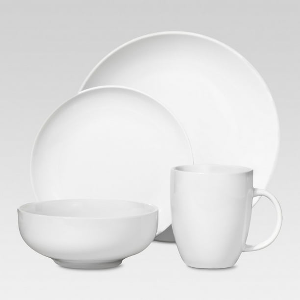 Threshold 16 Piece Porcelain Every Day Use Dinnerware Set, Microwave