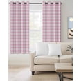 thumbnail image 2 of Pink Blackout Curtains 96 Inches Long for Bedroom, Country French Rustic Buffalo Plaid Modern Art Thermal Insulated Room Darkening Black Out Window Curtain Panels Grommet Drapes for Living Room, 2 of 8
