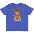 thumbnail image 3 of Inktastic Patriotic USA Teddy Bear with American Flag Youth T-Shirt, 3 of 5