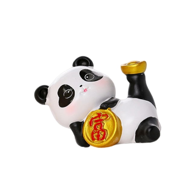 Figura de panda, adorno de mesa, decoración para el salpicadero del coche, escultura de animal para escritorio, mesa, centro de mesa, sala de estar, Estilo H