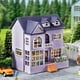 thumbnail image 3 of Kit de casa de muñecas en miniatura y amueblada, modelo de casa de muñecas de madera en 3D, morado, 3 of 4