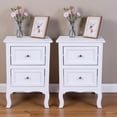 thumbnail image 2 of Tcbosik 2 Pack Modern Side Table with 2 Storage Drawers, Small End Table, Night Stand for Bedroom, Living Room, White, 2 of 10