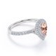 thumbnail image 3 of JeenMata Anillo de Compromiso de 1,5 Quilates con Morganita y Moissanita Creadas en Laboratorio, Diseño Pavé, Halo Doble, Baño de Oro Blanco de 18 K sobre Plata, 3 of 6