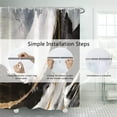 thumbnail image 3 of White Black Abstract Marble Stone Fabric Shower Curtain Ink Painting Gold Sand Waterproof Cloth Shower Curtains for Bathroom Modern Watercolor Decoration with Hooks 72x72 inches, 3 of 8