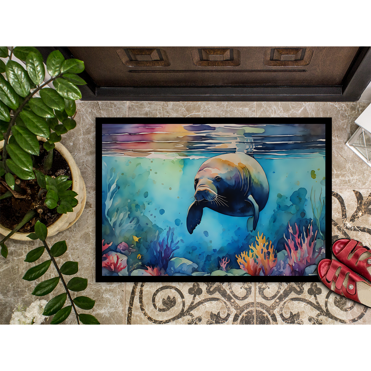 Carolines Treasures DAC2810MAT 18 x 27 in. Unisex Manatee Doormat