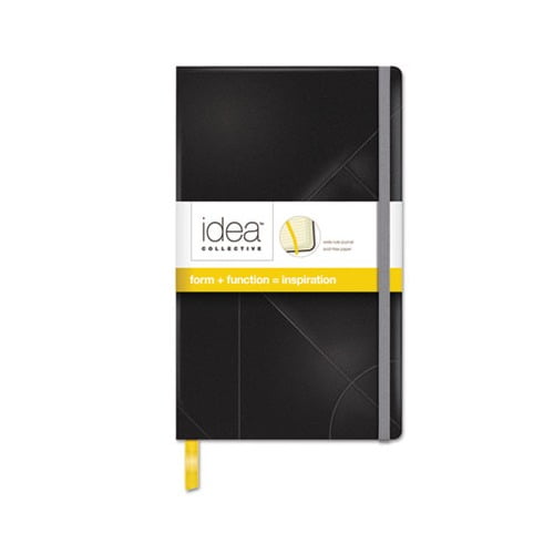 Idea Collective Journal 1 Subject, Wide/Legal Rule, Black Cover, 8.25 x 5, 120 Sheets