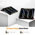 thumbnail image 3 of ELEHOLD for iPad Pro 11 inch 2024 Tri-fold Leather with Pencil Holder Case Kickstand Magnetic Folio Slim Shockproof TPU Cover for iPad Pro 11" 2024,Graffiti, 3 of 9