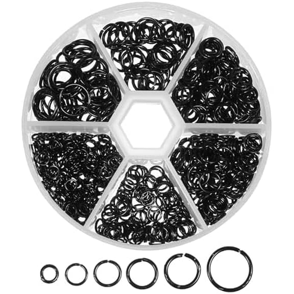 970Pcs Black Open Jump Rings, O Ring Connectors Jump Ring for Jewelry Making Chainmail Rings for Bracelet Earrings Necklace (4/5/6/7/8/10mm)$$Art & Craft