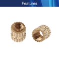 thumbnail image 3 of HUGFEGWE M4x5mm Female Thread Knurled Nuts,200PCS Hx5mm OD Brass Threaded Insert Embedment Nuts Hydraulic Welded Joint Injection Molding Assortment Kit for 3D Printing Injection Molding CJB91-25028, 3 of 8