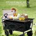 thumbnail image 2 of Collapsible Folding Outdoor Camping Wagon, Park Utility Wagon Picnic Camping Cart Black (Without Brakes), 2 of 9