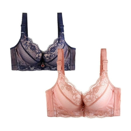 Clearance! HCURIBAD Bras for Women  Push up Bra Women s Sports Bra Plus Size Breathable Sensual Lace Bra (Mixed Color 2 Pieces)  Underwire Bras for Women  Lace Bra Red XXXXXL