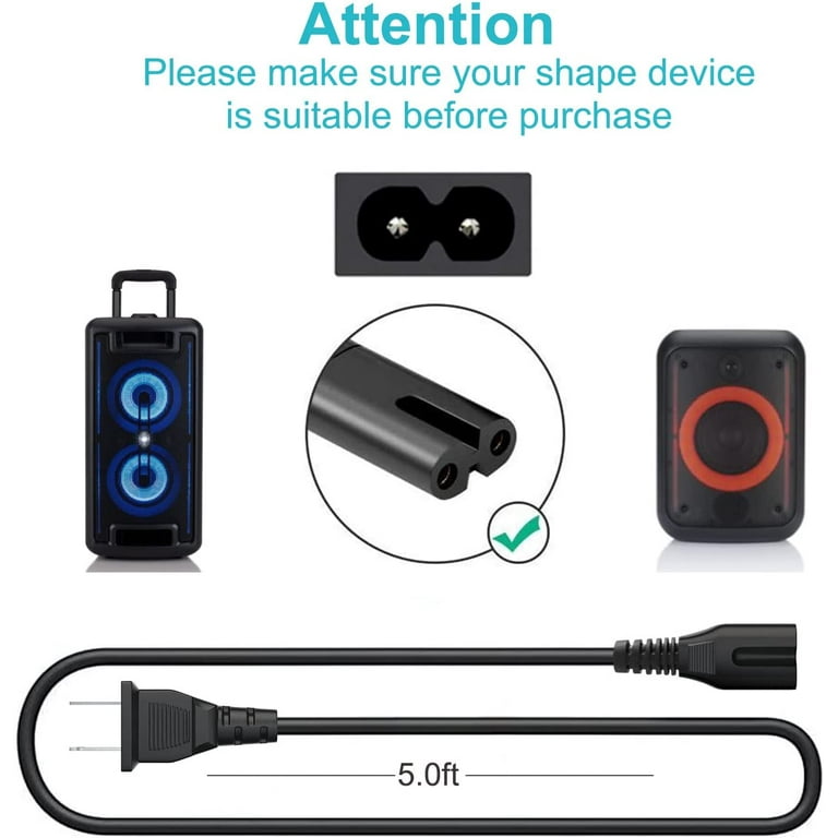 Prong AC Power Cord for Large/Medium Party Speaker, 32