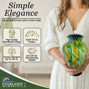Everlight Memorials Spring Radiance Hand Blown Glass Cremation Urns for Human Ashes