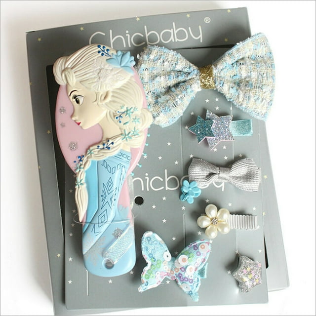 Kmbangi Hair Accessories Set Cartoon Mermaid Snow White Cat Pearl Bangs Clip